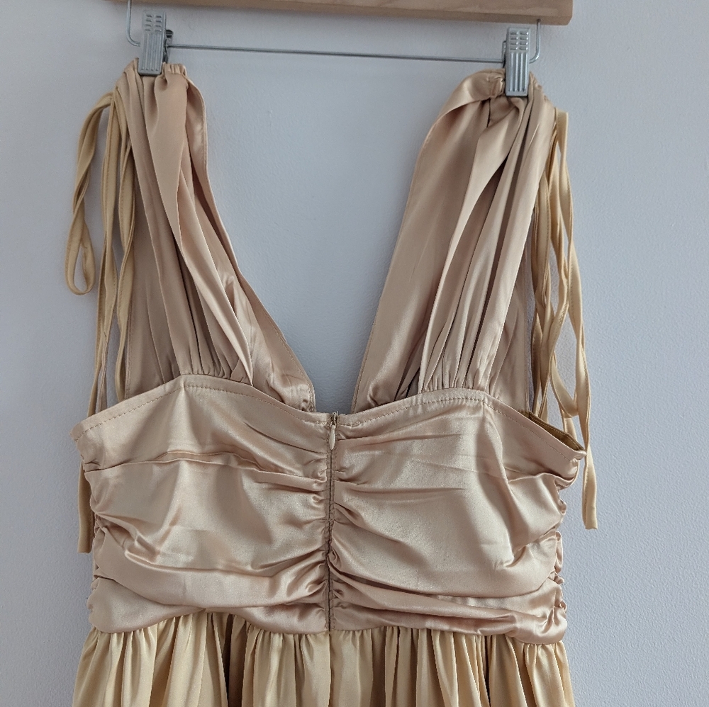 3/$30 Bnwt Gold Rushed Mini Mini Dress - Picture 5 of 13
